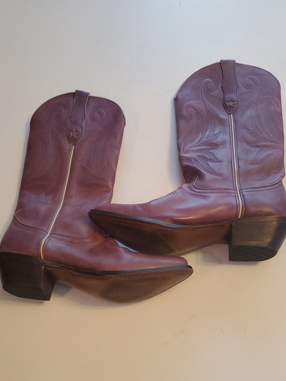 Durango Purple Leather Western Heeled Boots